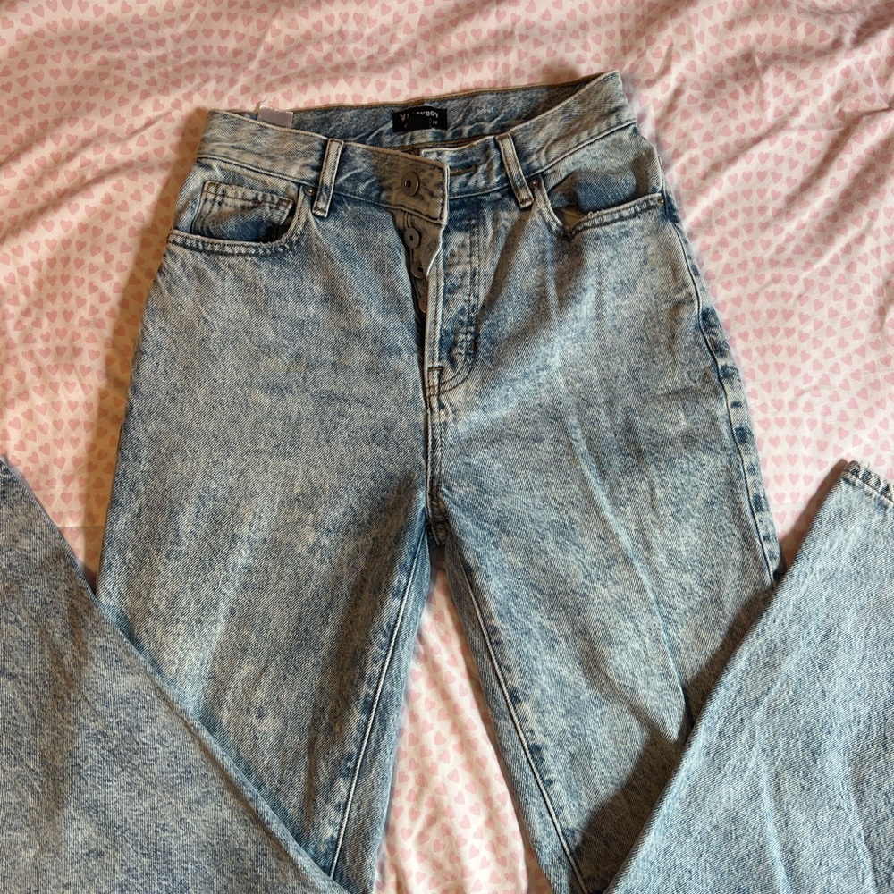 High rise Pac Sun Playboy straight leg jeans